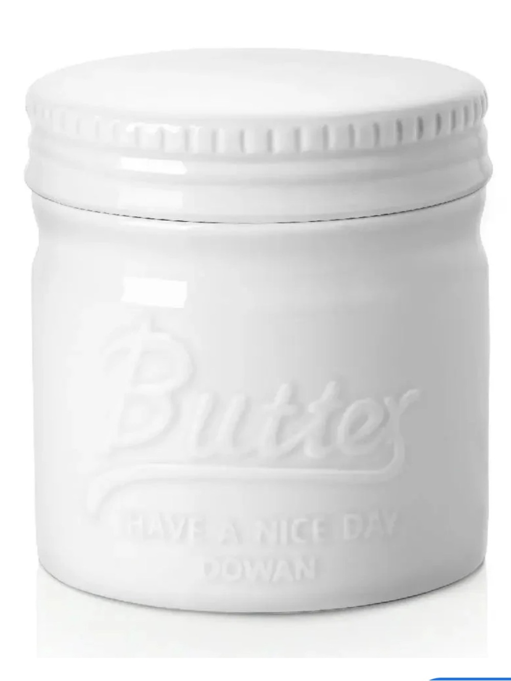 Ceramic Butter Keeper Jar - White